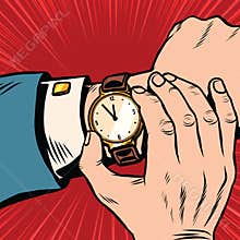 Wrist watch retro pop art