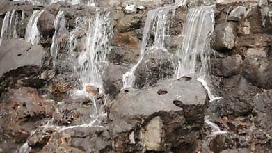 Decorative waterfall in the park