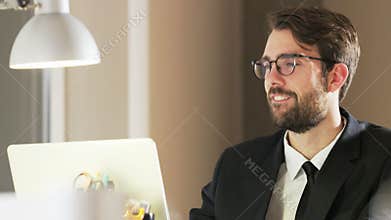 Young Businessman Happy During Work
