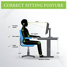Ergonomics. Correct sitting posture
