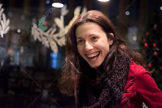 Woman looking cheerfull and surprised