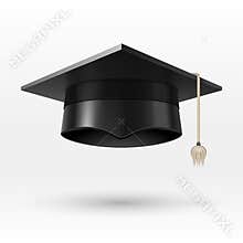 Academic graduation cap, hat. realistic vector illustration