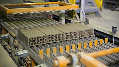 Bricks on the conveyor belt.