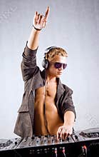 Dj is playing electro music