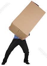 Man holding big cardboard box