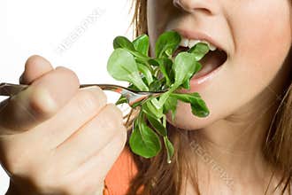 Eating salad