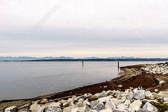 SURREY, CANADA - October 27, 2018: Blackie Spit park area at Boundary bay.