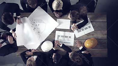 Business people discussing construction projects