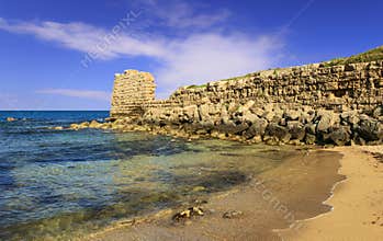 Remains of an ancient Messapian wall in the marine area of Gnatia Egnazia. Egnatia or Ignatia  was an old city of the Messapians