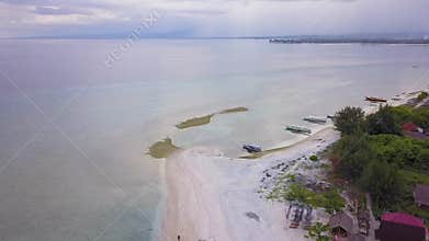 Aerial footage in Gili Meno Island, Indonesia.