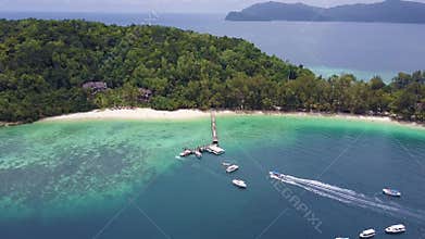 Manukan island, boat arrived at pier