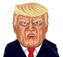 Donald Trump Vector Illustration Caricature Portrait