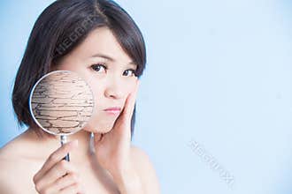 Woman with dry skin