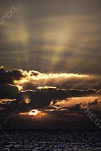 Spiritual awakening. Dramatic sunrise representing the creation