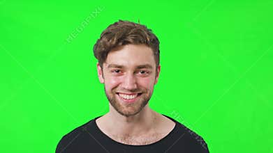 Man Face Surprise with a Serious Smiles