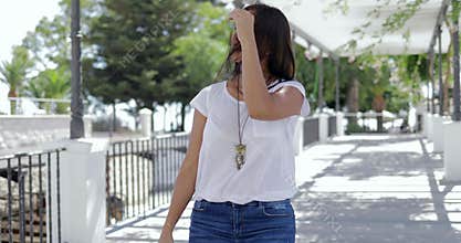 Casual young girl enjoying resort