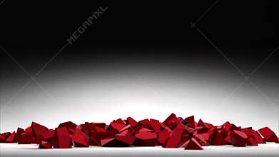 Broken Heart 3D animation element with Alpha matte