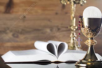 Catholic holidays – Easter. Place for typography and logo.