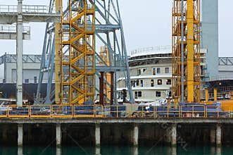 Close-up on the Structures of a Shipyard
