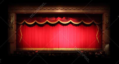 Genuine Stage Drapes inside a Theater