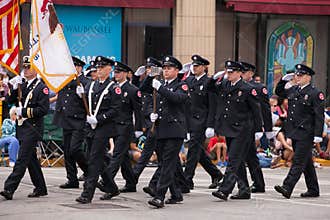 Aurora Fire Fighters Marching Fourth of July Parade