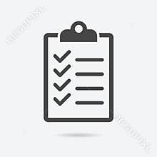 Checklist icon flat style isolated on background. Checklist sign