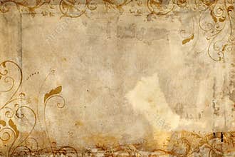 Antique paper featuring flourish design
