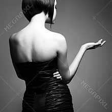 Elegant lady with stylish hairstyle