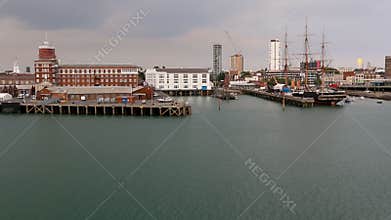 Portsmouth Coastline With HMS Warrior