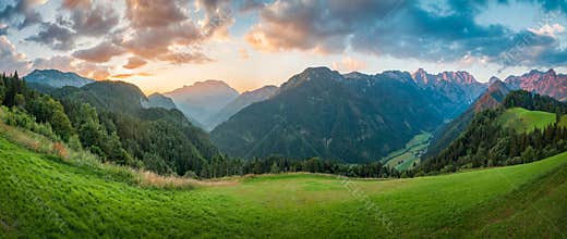 Slovenian Alps at Sunrise, Panorama