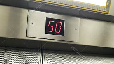 Display elevator or lift skyscraper going up