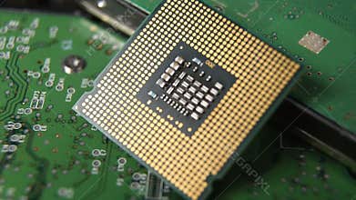 Close-up of cpu computer processor