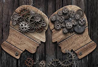 Psychology battle man vs man conceptual 3d illustration