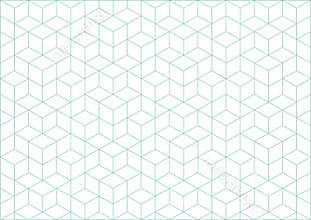 Vector cubes geometric background. Turqouise lines and white backdrop