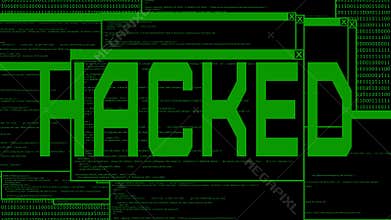 Hacked computer code animation
