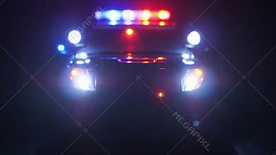 Police Patrol Car at Scene of Emergency Optical Lens Defocus