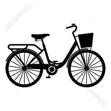 Woman\'s bicycle with basket Womens beach cruiser bike Vintage bicycle basket ladies road cruising icon black color vector