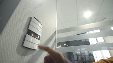 Male data switches on the control panel of your smart home.