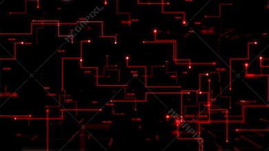 4K Animation 3D abstract dark background moving dot and line metaphor cyber futuristic data transfer network connection concept