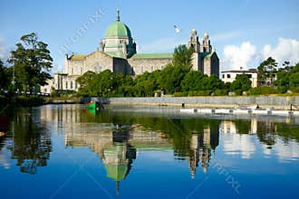 Galway Cathedral morning vew from the river