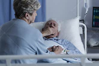 Elderly man with lung cancer