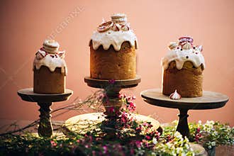 Easter Cakes - Russian and Ukrainian Traditional Kulich, Paska Easter Bread