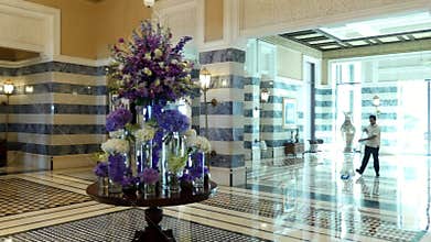 DUBAI, UNITED ARAB EMIRATES, UAE - NOVEMBER 20, 2017: Hotel Jumeirah Al Qasr Madinat, reception, main building. the