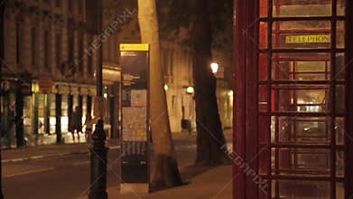 London street in and out of focus at night