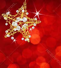 Christmas star with red lights