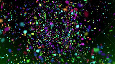 Confetti 1 // 1080p colorful falling paper dots video background loop