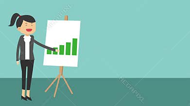 Executive businesswoman cartoon HD animation