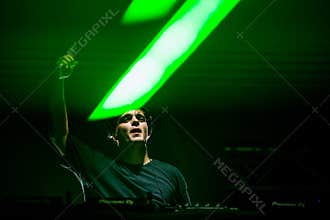 DJ Martin Garrix performing on stage in Europe, Portugal at music festival MEo Sudoeste