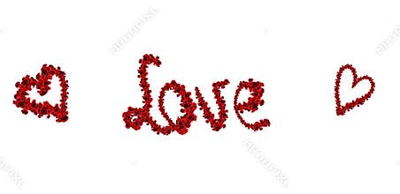 Love and hearts from roses