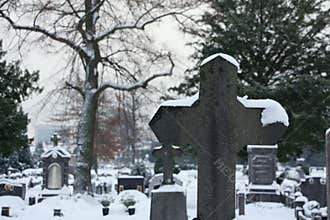 Cemetery snow